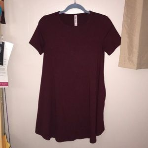Maroon T-shirt dress